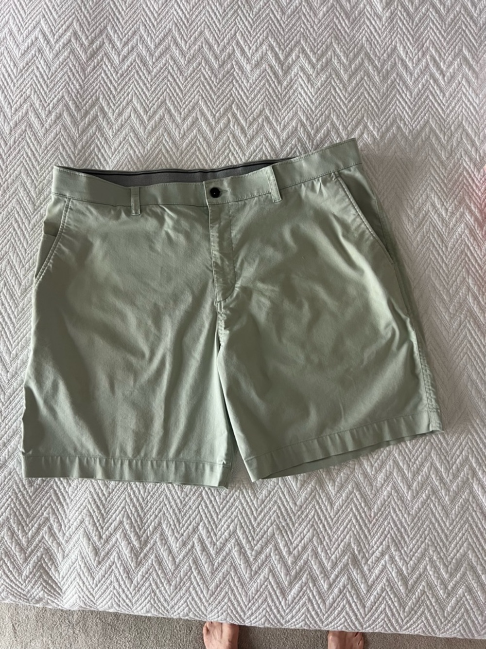 Nike Men's Sage Green Flat-Front Performance Shorts